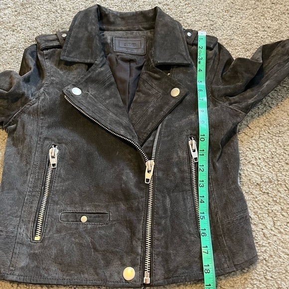 SL8 blank nyc gray suede leather moto jacket women’s xsmall - Picture 9 of 10